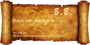 Bastian Barbara névjegykártya